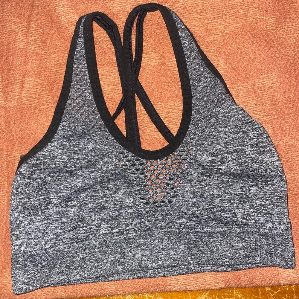 Victoria's Secret Gray and Black Sports Bra
